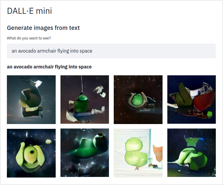 DALL路E mini demo screenshot